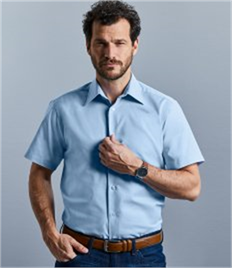 Russell Collection Short Sleeve Tailored Oxford Shirt