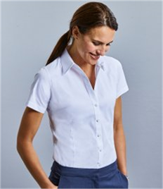 Russell Collection Ladies Short Sleeve Tailored Coolmax® Shirt
