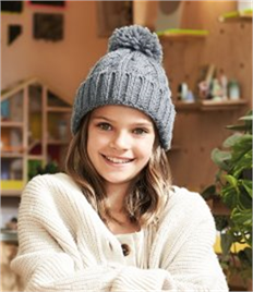 Beechfield Junior Cable Knit Melange Beanie