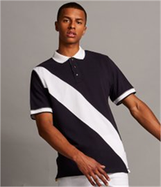 Front Row Diagonal Stripe Cotton Piqué Polo Shirt