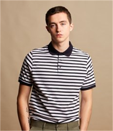 Front Row Striped Jersey Polo Shirt