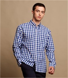 Front Row Long Sleeve Checked Cotton Shirt