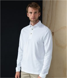 Henbury Long Sleeve Cotton Piqué Polo Shirt