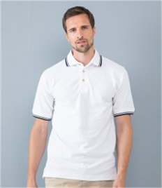 Henbury Contrast Double Tipped Cotton Piqué Polo Shirt