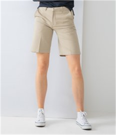 Henbury Ladies Flat Fronted Chino Shorts