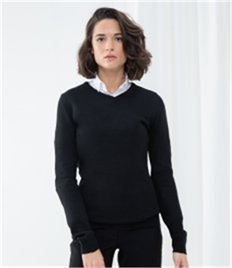 Henbury Ladies Acrylic V Neck Sweater