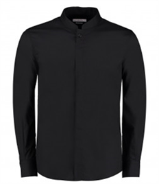 Kustom Kit Long Sleeve Tailored Mandarin Collar Shirt