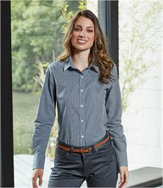 Premier Ladies Gingham Long Sleeve Shirt