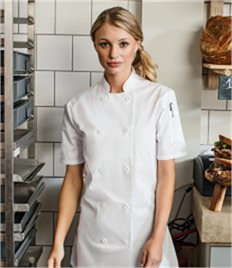 Premier Ladies Short Sleeve Chef's Jacket