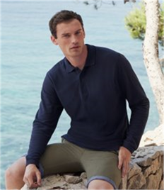 Fruit of the Loom Premium Long Sleeve Cotton Piqué Polo Shirt