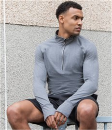 Tombo Long Sleeve Zip Neck Performance Top